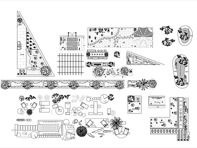 现代综合景观图库 景观图块 施工图