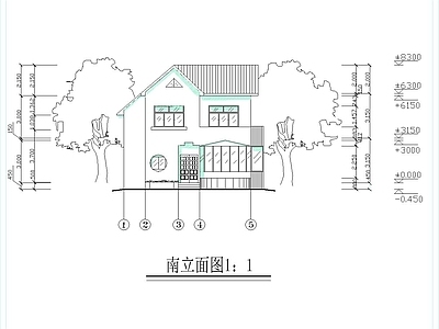 现代简欧别墅建筑 自建房 独栋别墅 两层简欧别墅 平面图 施工图