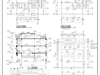 欧式别墅建筑 三层欧式别墅 自建房 独栋别墅 施工图