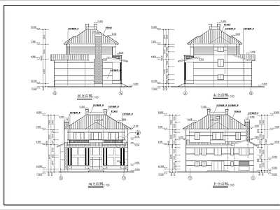 现代别墅建筑 三层现代别墅 自建房 独栋别墅 施工图