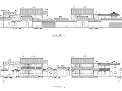 新中式中式别墅建筑 中式别墅 自建房 独栋别墅 施工图