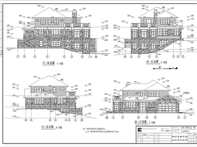 北欧别墅建筑 三层别墅 自建房 独栋别墅 施工图