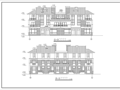 现代别墅建筑 现代别墅 自建房 独栋别墅 施工图