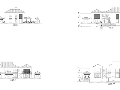 现代别墅建筑 现代别墅 自建房 独栋别墅 施工图