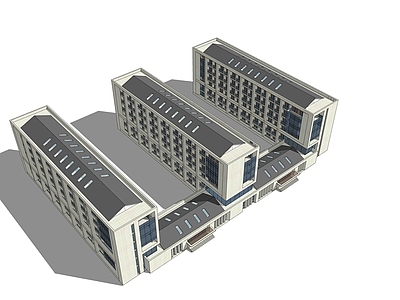 现代新中式学校建筑 教学楼学校