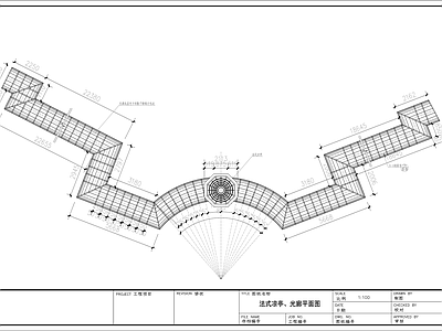 现代广场 商业广场 圆形广场法式凉亭 施工图