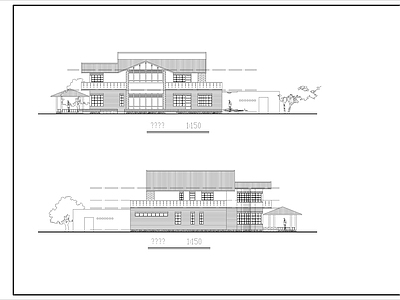 现代别墅建筑 两层别墅 自建房 独栋别墅 施工图