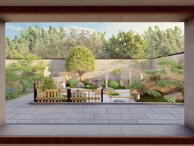 日式禅意别墅庭院 禅意小庭院 枯山水景观
