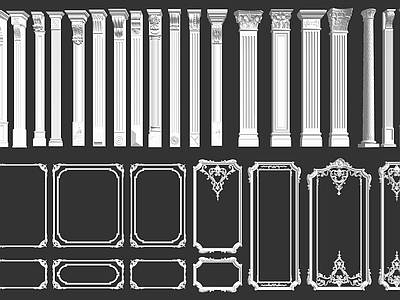 欧式法式柱子 欧式 欧式框 法式线脚 法式雕花