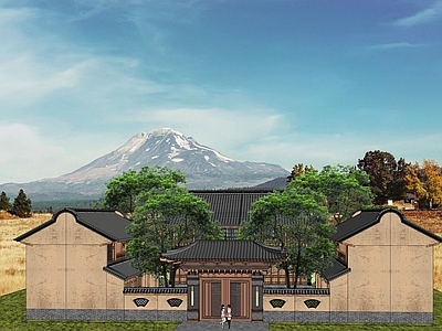 现代新中式四合院 四合院