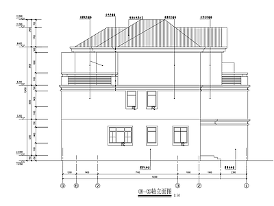 现代别墅建筑 别墅带四个车库 建筑 施工图