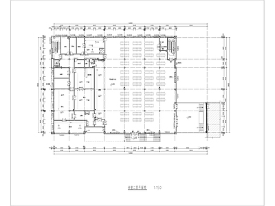 现代学校建筑 学生食堂 教师食堂 一层停车库 施工图