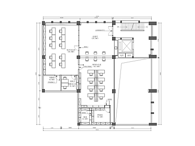 现代整体办公空间 办公室 施工图