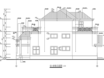 现代别墅建筑 别墅 带车库 可停2辆车 施工图