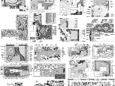 现代庭院 天台景观 园 私家园 园 施工图