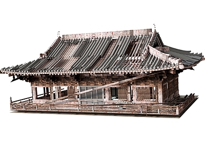 新中式中式古建筑 古古楼 废墟中式