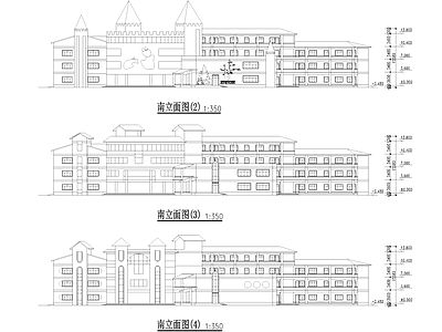 欧式幼儿园建筑 县机关 施工图