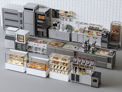 现代甜品面包店 现代甜品面包店 蛋糕店 面包柜 蛋糕店后厨设备