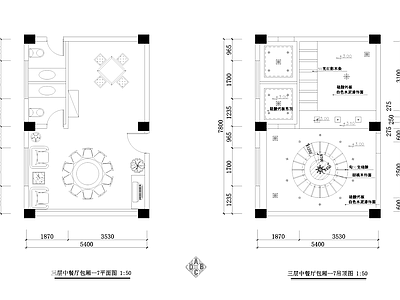 中式新中式中餐厅 包厢 施工图