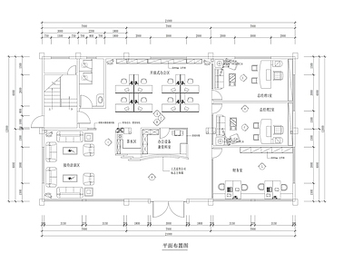 现代整体办公空间 气体有限公司办公 施工图