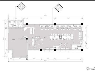 现代蛋糕店 烘琣店 施工图