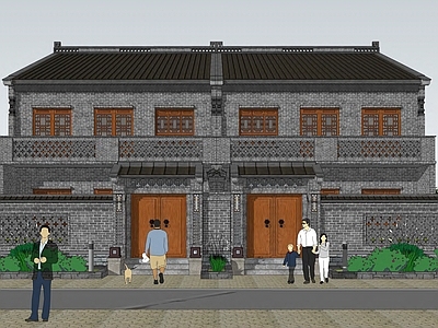 中式乡村民房 中式民宿 中式民宅