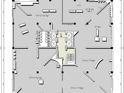 中式博物馆 字库博物馆平面图 字库文化展览馆 文化博物馆平面图 施工图