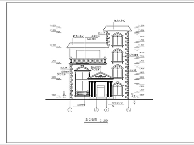 欧式别墅建筑 四层别墅 自建房 独栋别墅 施工图