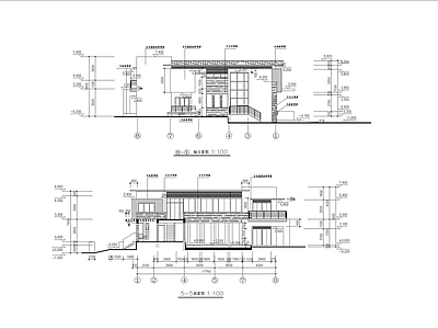 现代别墅建筑 两层现代别墅 自建房 独栋别墅 建 施工图