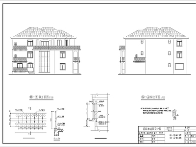 现代别墅建筑 三层别墅 自建房 独栋别墅 建 施工图