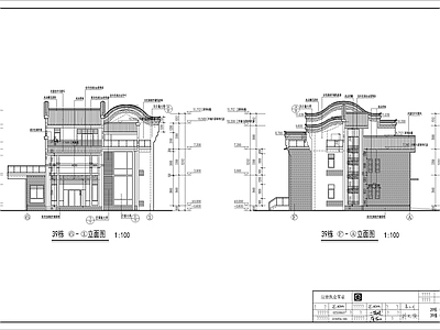 中式新中式别墅建筑 三层新中式别墅 自建房 独栋别墅 施工图