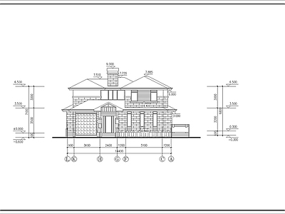 现代别墅建筑 现代两层别墅施工 自建房 独栋别墅 施工图