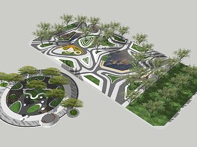 现代景观公园 街角公园 市民广场 休憩公园