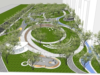 现代景观公园 市民广场 公园绿地 休憩广场 街头绿地
