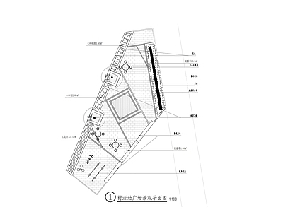 中式广场 美丽乡村 广场 活动广场 施工图