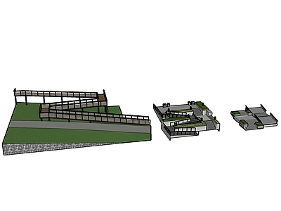 现代景观公园 无障碍 楼梯 无障碍楼梯