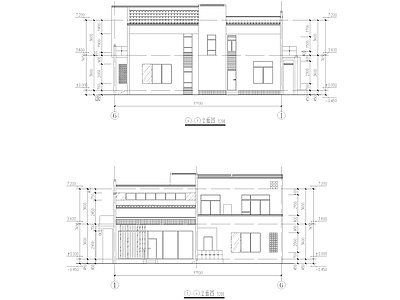 现代别墅建筑 二层别墅建筑 施工图