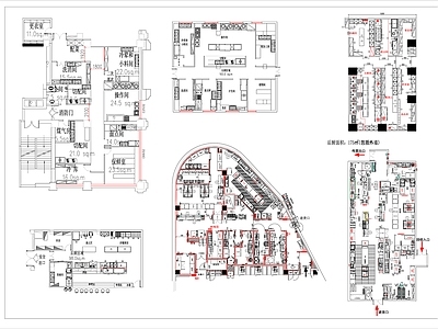 现代后厨 18款餐饮后厨 后厨平面布置 后厨设备图库 施工图