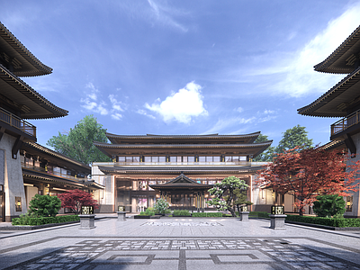 新中式古建筑 现代宋式 古镇商业街