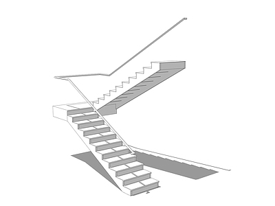 现代楼梯 现代 悬浮 转角
