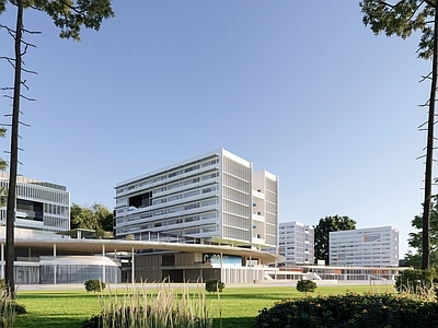 现代学校建筑 教学楼学校 实训楼 校园 绿色学校