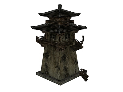 新中式中式塔楼 废墟宝塔 古建筑