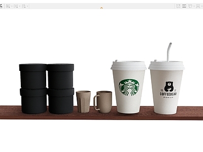 杯子 咖啡杯杯子纸杯 外带杯摆件