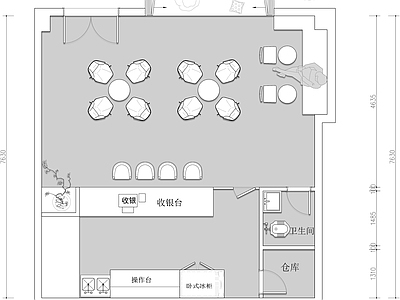 现代奶茶店 甜品奶茶店果饮店 施工图