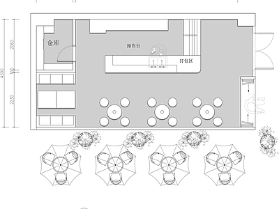 现代奶茶店 甜品奶茶店果饮店 施工图