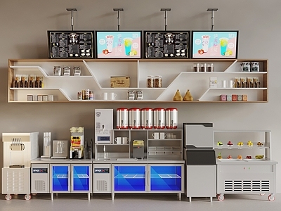 现代奶茶店 奶茶店 饮料机