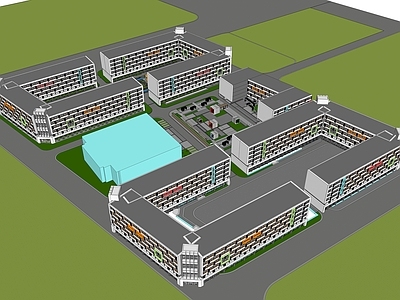 现代学校建筑 现代校园及景观小