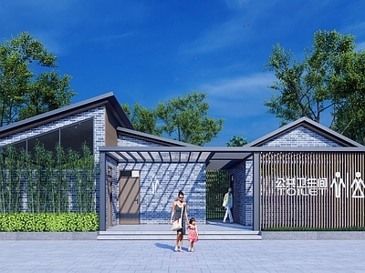 新中式其他公共建筑 乡村卫生间设计