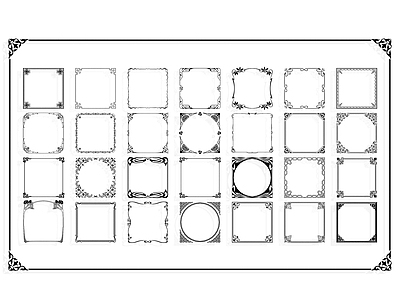 现代挂件 边框 花边 花纹 雕花 角花