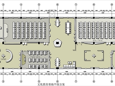 现代培训中心 公司教育基地平面 公司培训室平面图 平面图 施工图